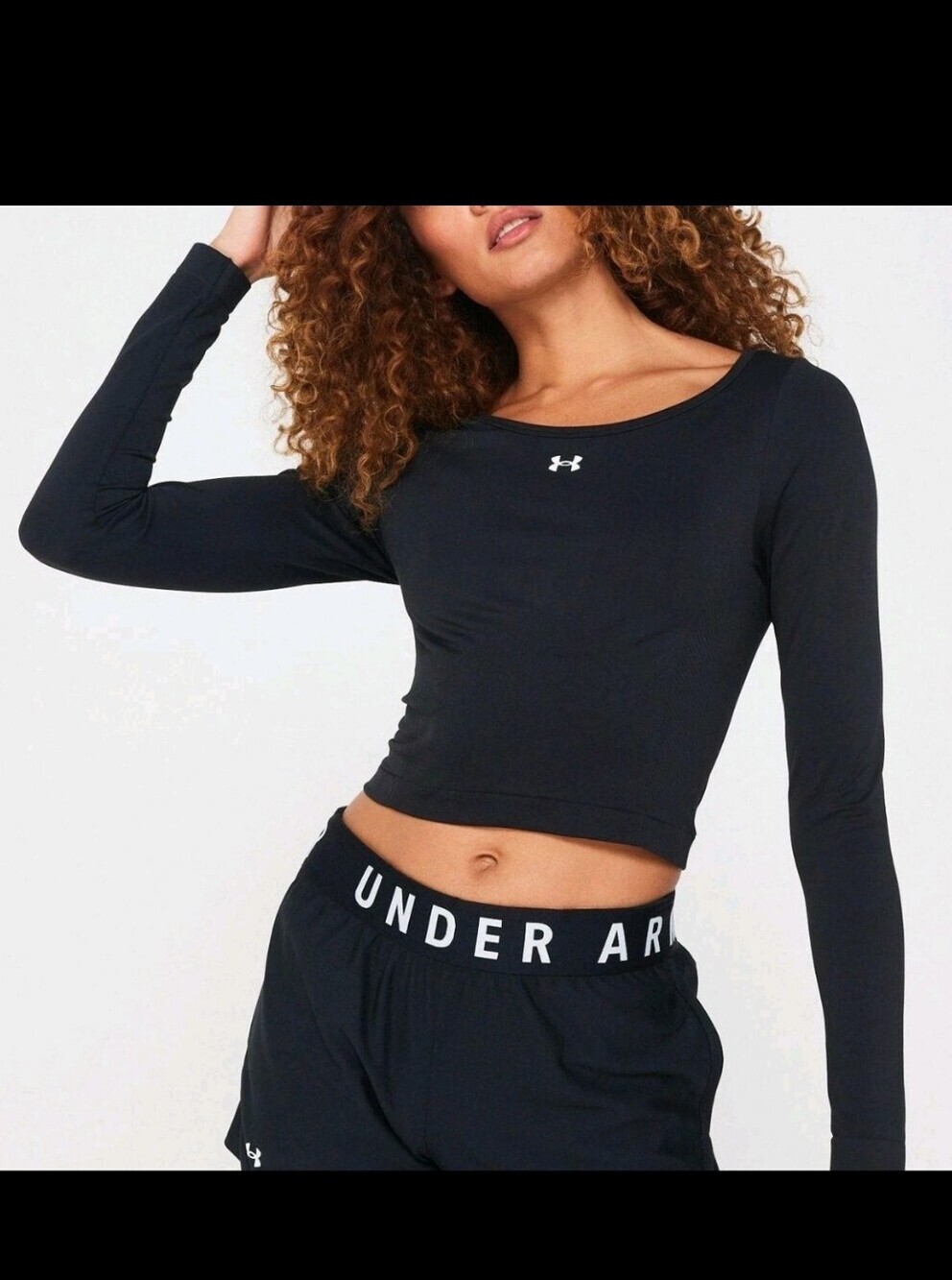 Under Armour Women's Train Seamless Cropped Long Sleeve Shirt Size Medium